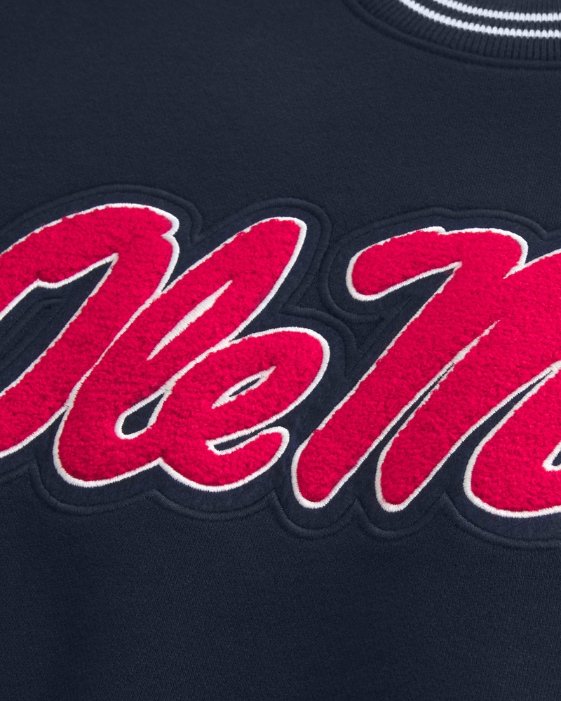 Boxy Ole Miss Graphic Crew Sweatshirt