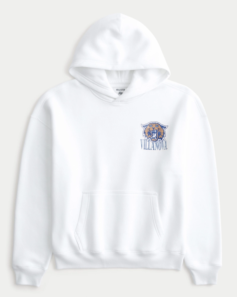 Boxy Villanova University Wildcats Graphic Hoodie
