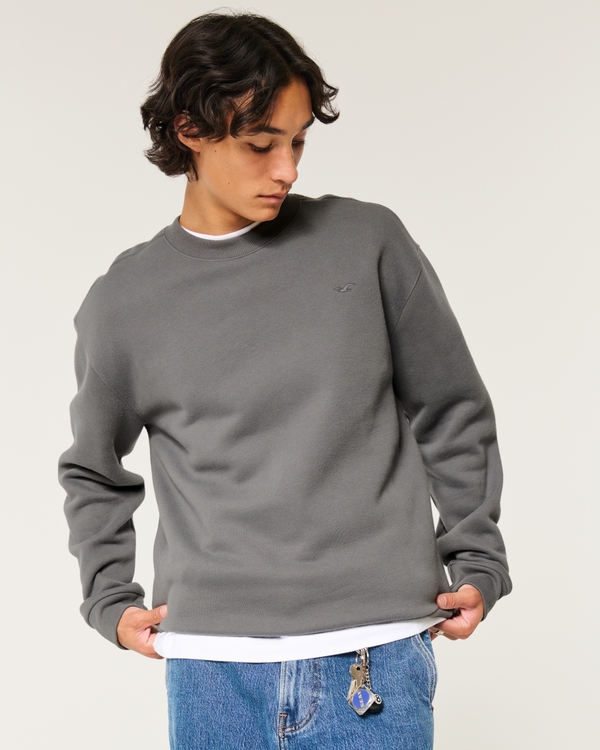 Relaxed Icon Crew Sweatshirt, Dark Gray