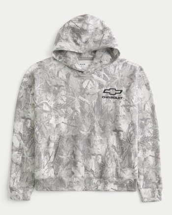 Men s Boxy Camo Chevrolet Graphic Hoodie Men s Sweatshirts Sweatpants HollisterCo