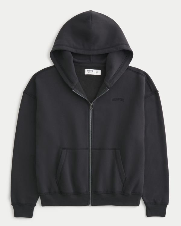 Hollister grey zip up hoodie best sale