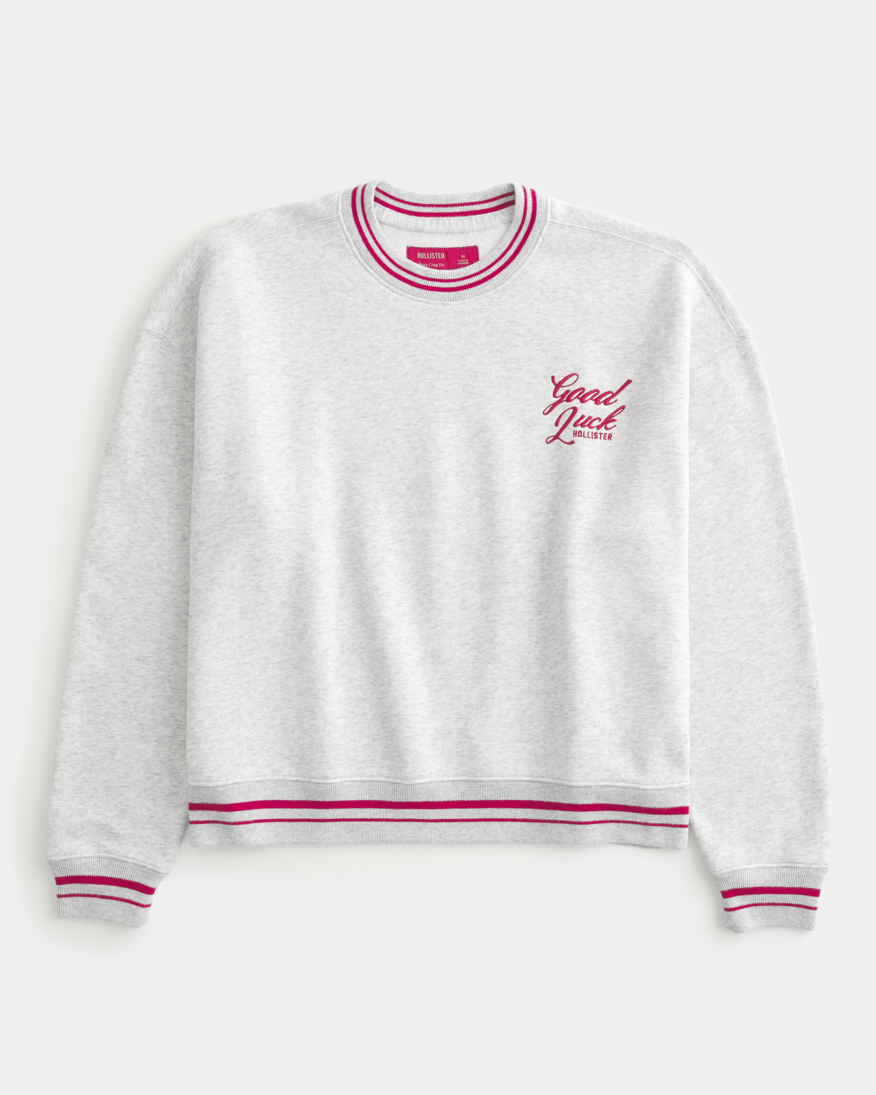 Boxy Crop Lunar New Year Graphic Crew Sweatshirt