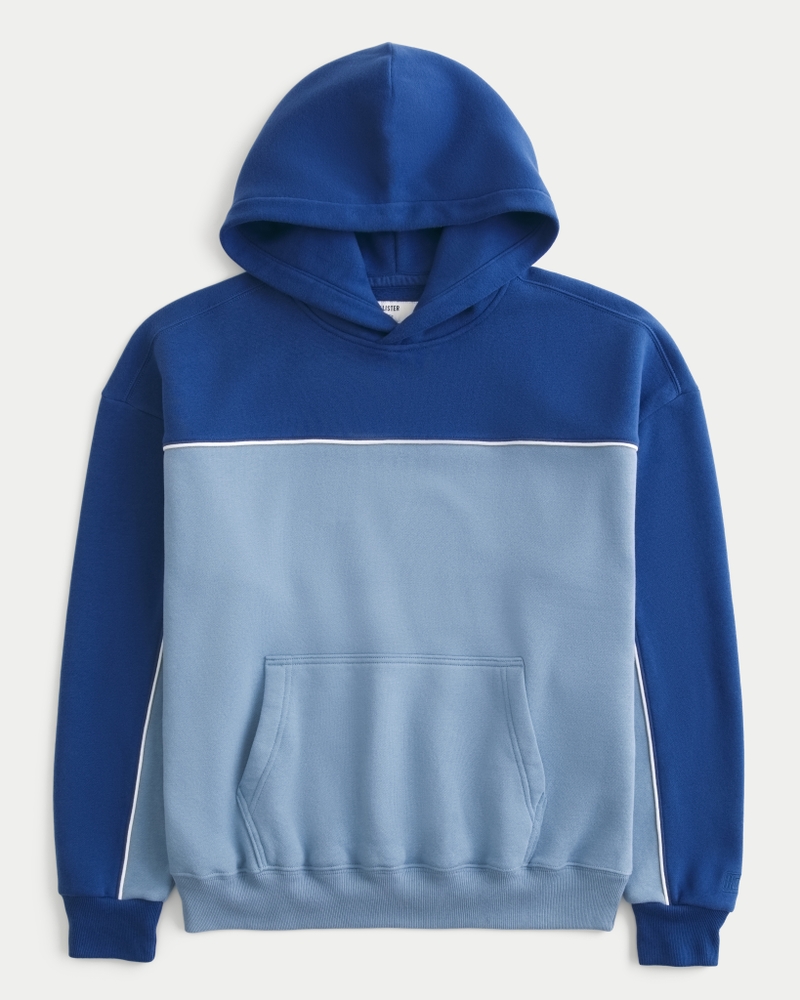 Colorblock logo hoodie hollister sale