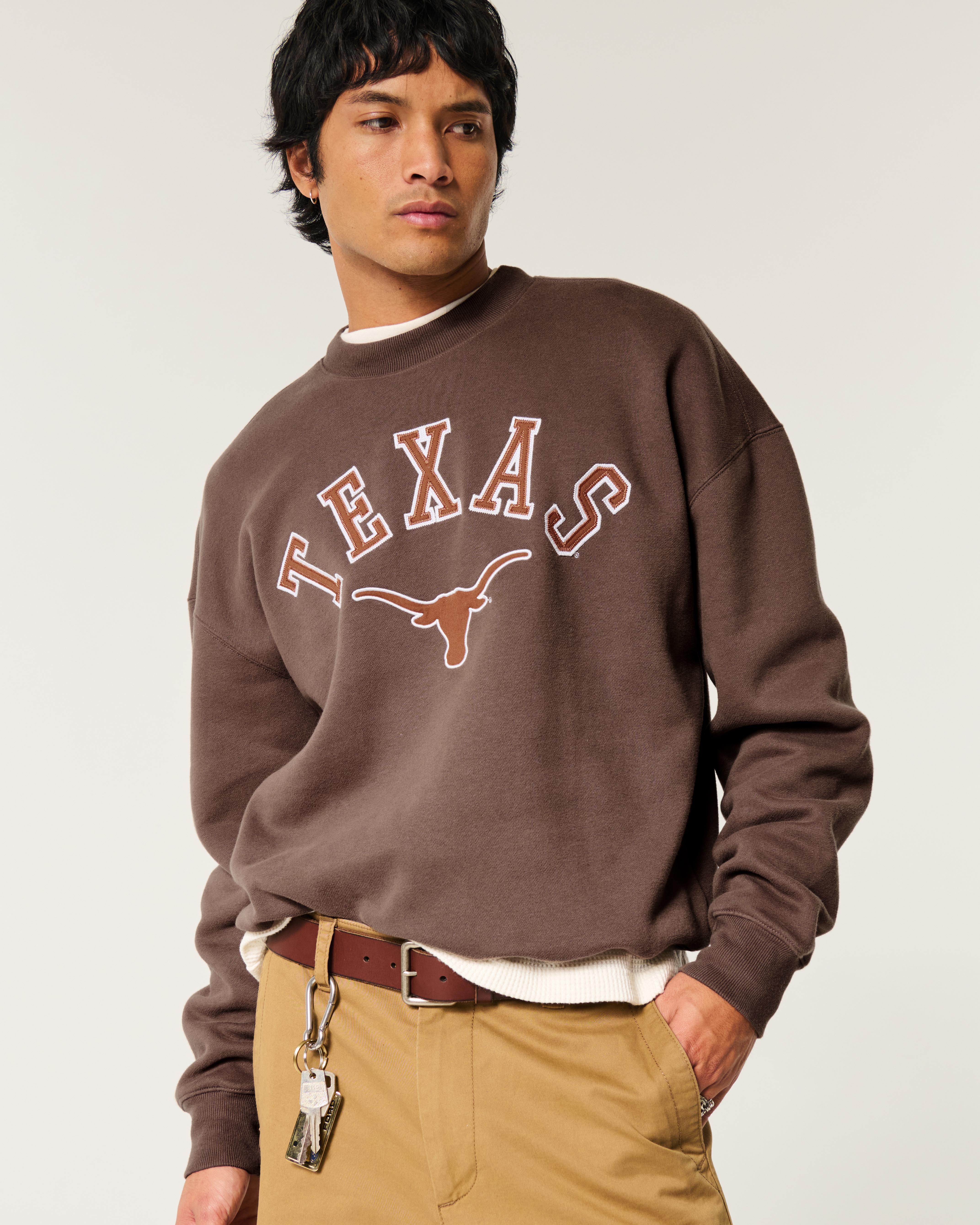 Boxy University of Texas Graphic Crew Sweatshirt