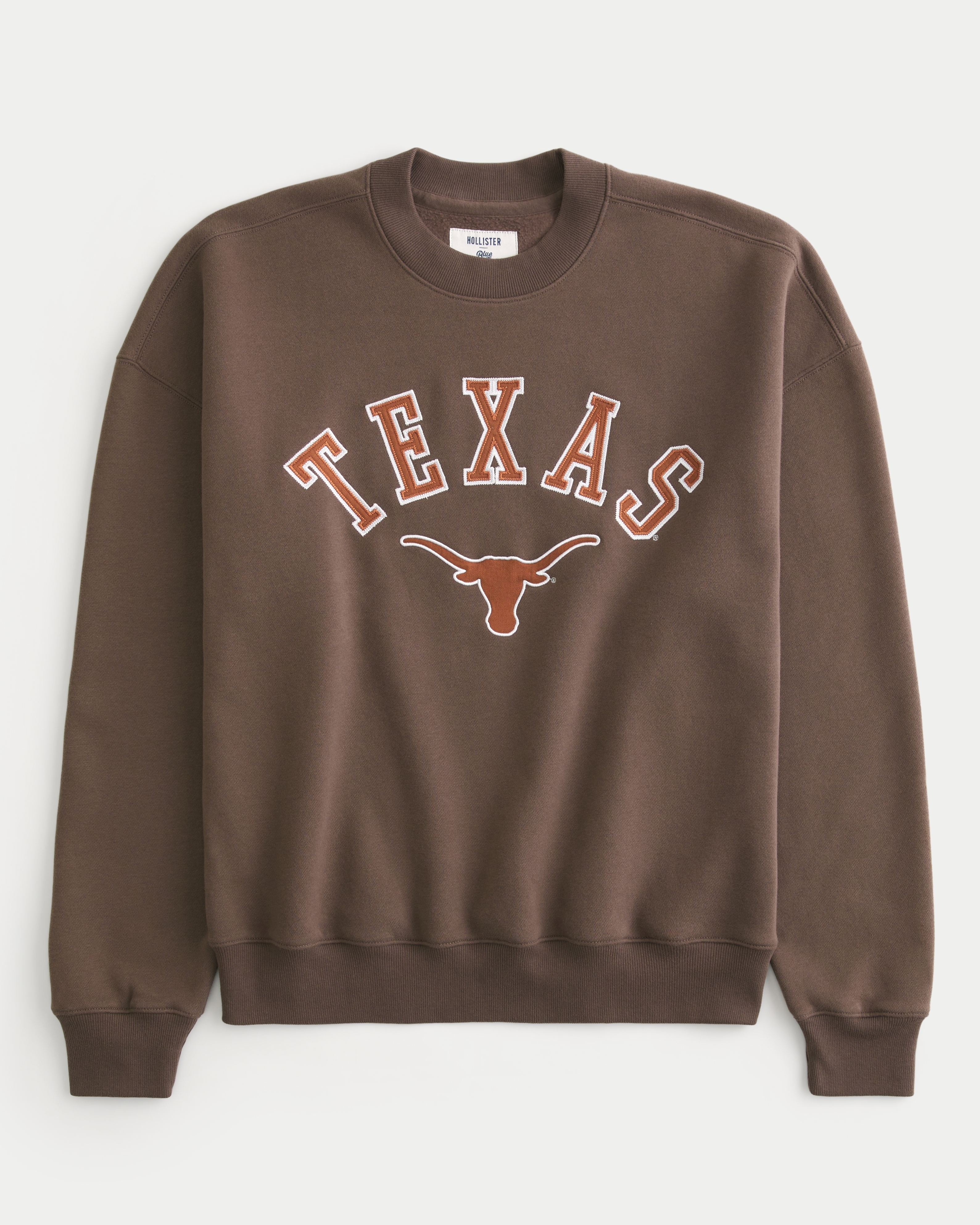 Men s Boxy University of Texas Graphic Crew Sweatshirt Men s Tops HollisterCo