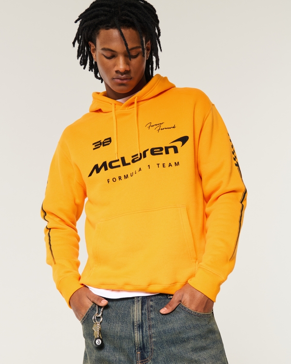 Relaxed McLaren Graphic Hoodie, Bright Orange