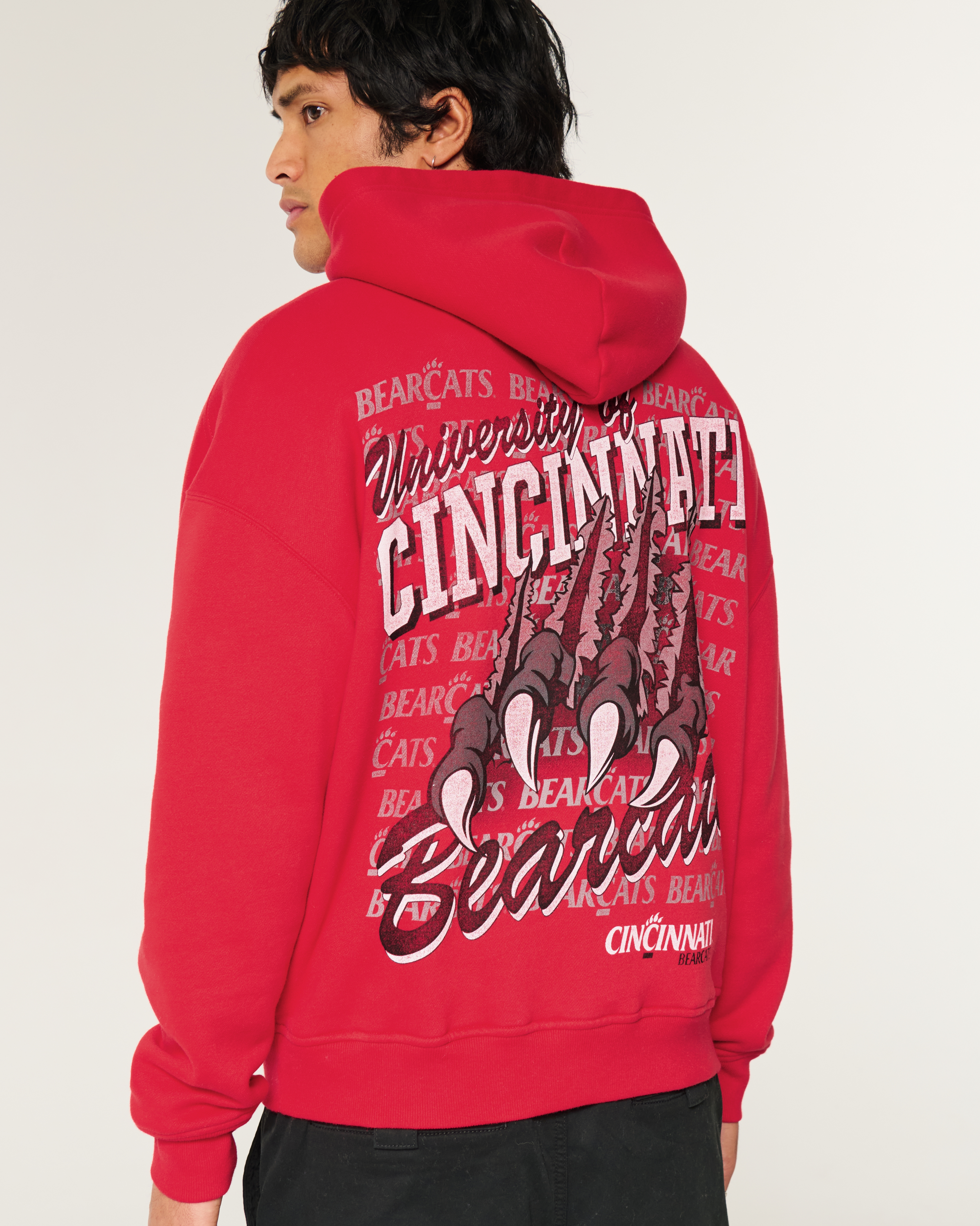 Boxy University of Cincinnati Bearcats Graphic Hoodie