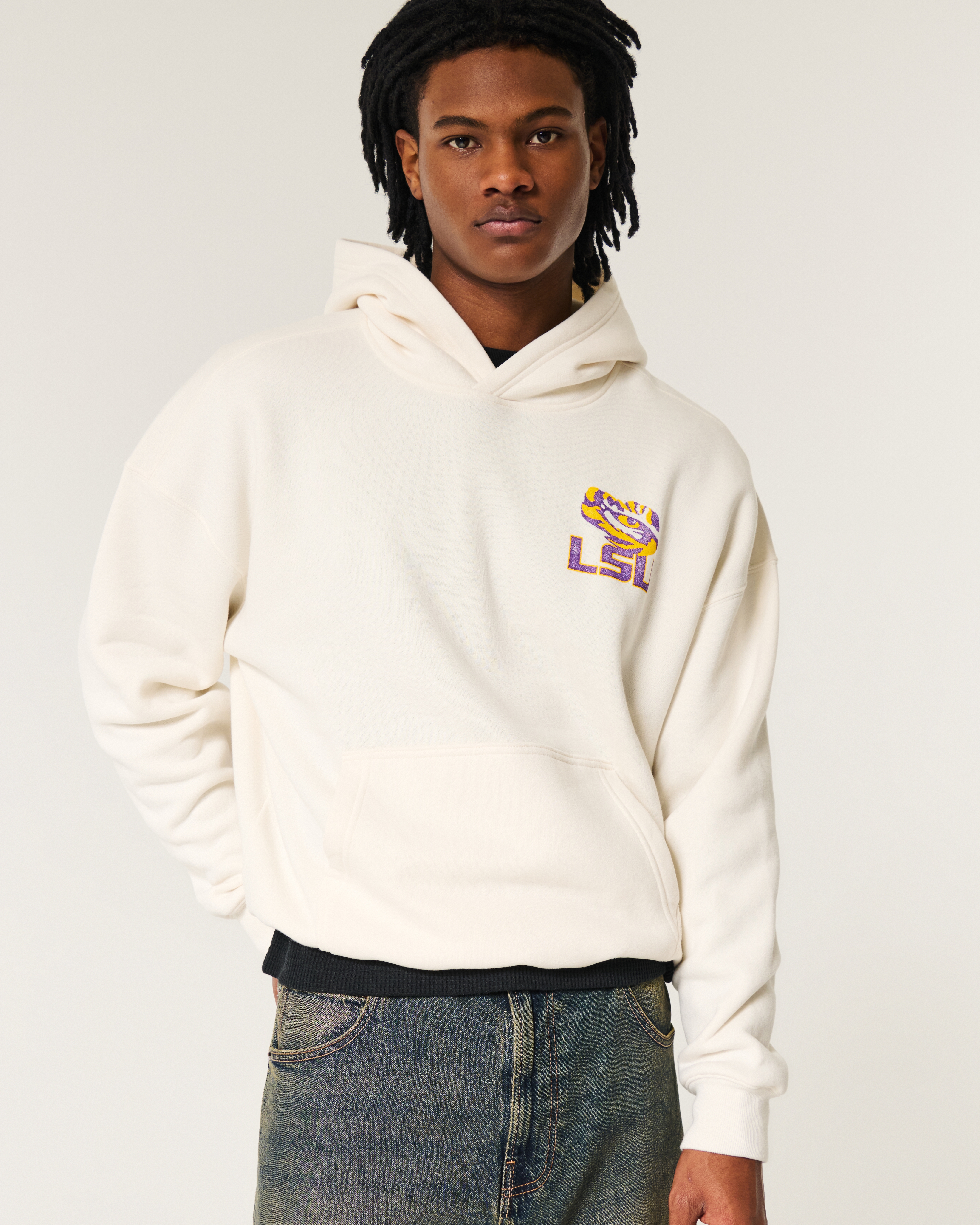 Boxy LSU Tigers Graphic Hoodie