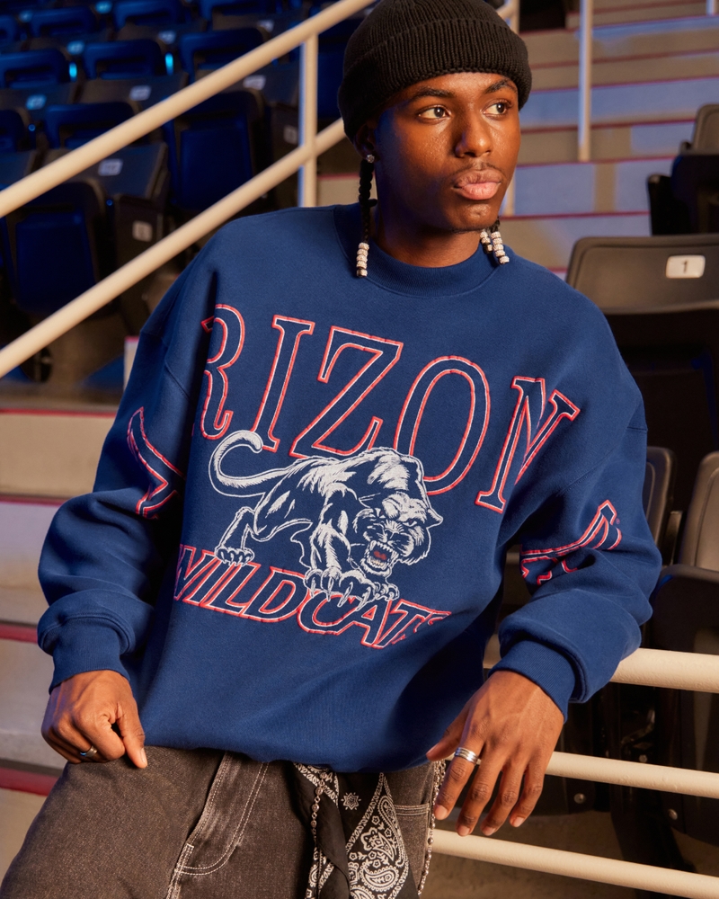 Men's Boxy University of Arizona Wildcats Graphic Crew Sweatshirt
