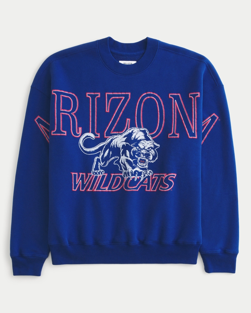 Boxy University of Arizona Wildcats Graphic Crew Sweatshirt