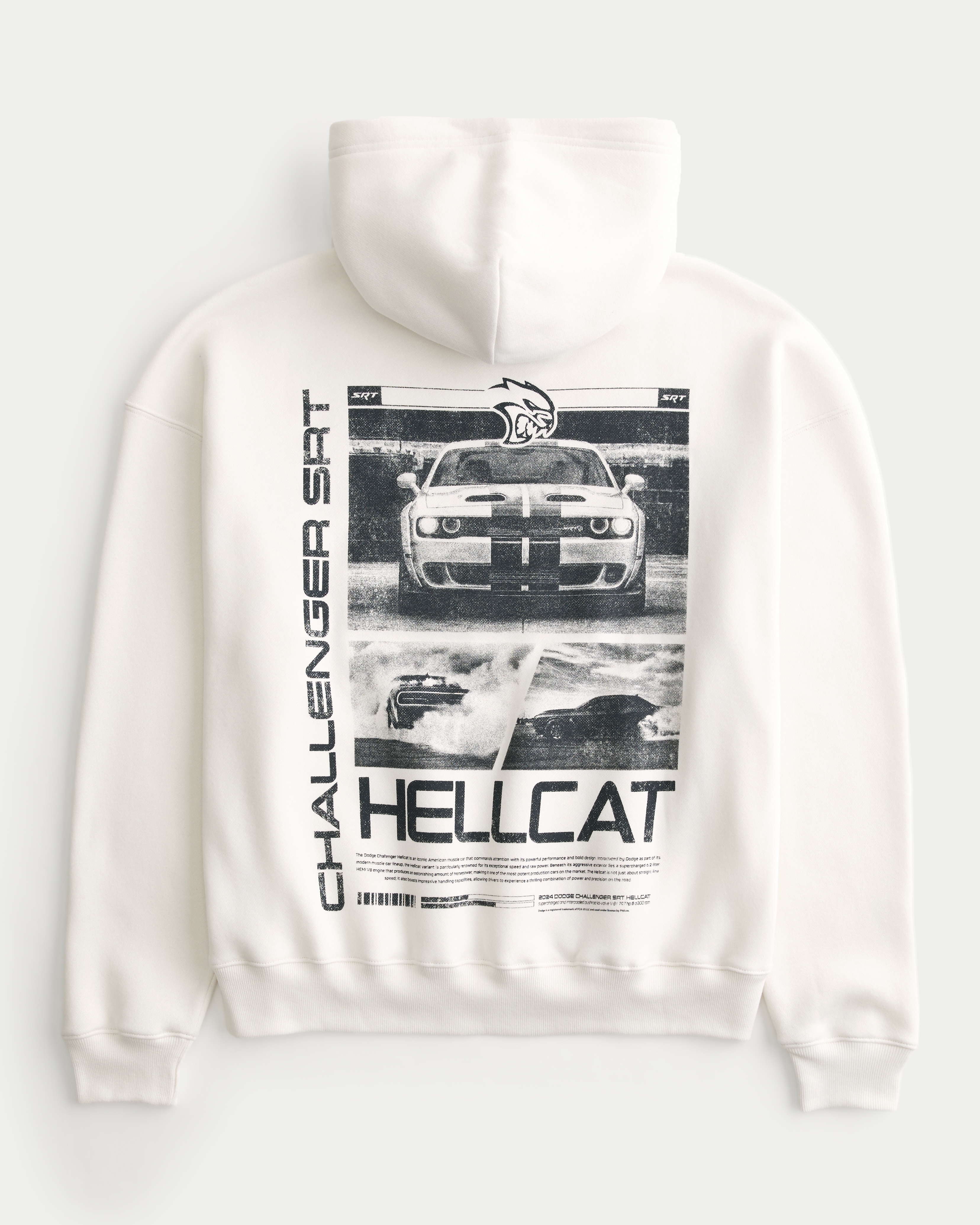 Boxy Dodge Challenger SRT Hellcat Graphic Hoodie