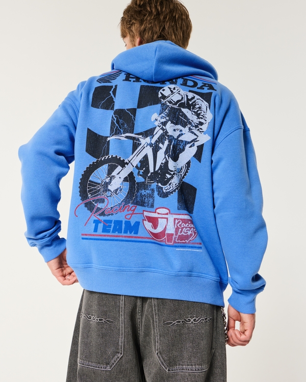 Baggy Honda レーシング グラフィックフーディー, ブルー view 1