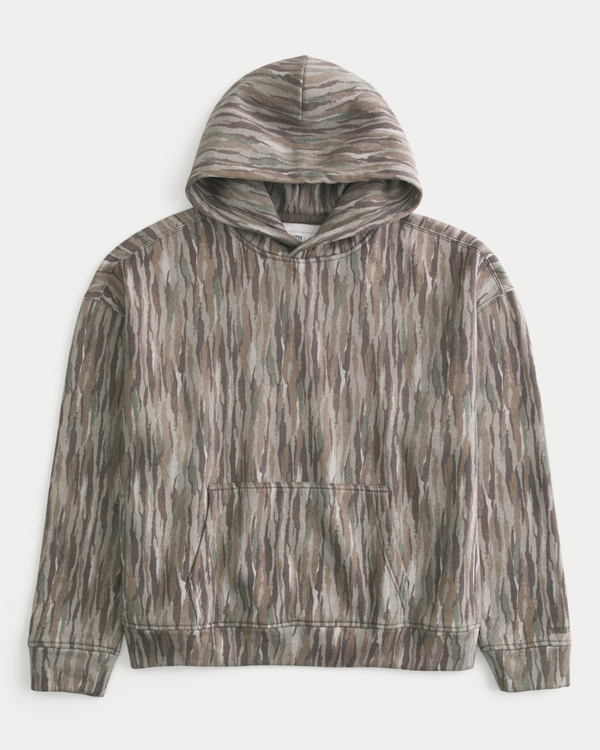 Sudadera con capucha de camuflaje de corte cuadrado, Camuflaje Oliva view 1