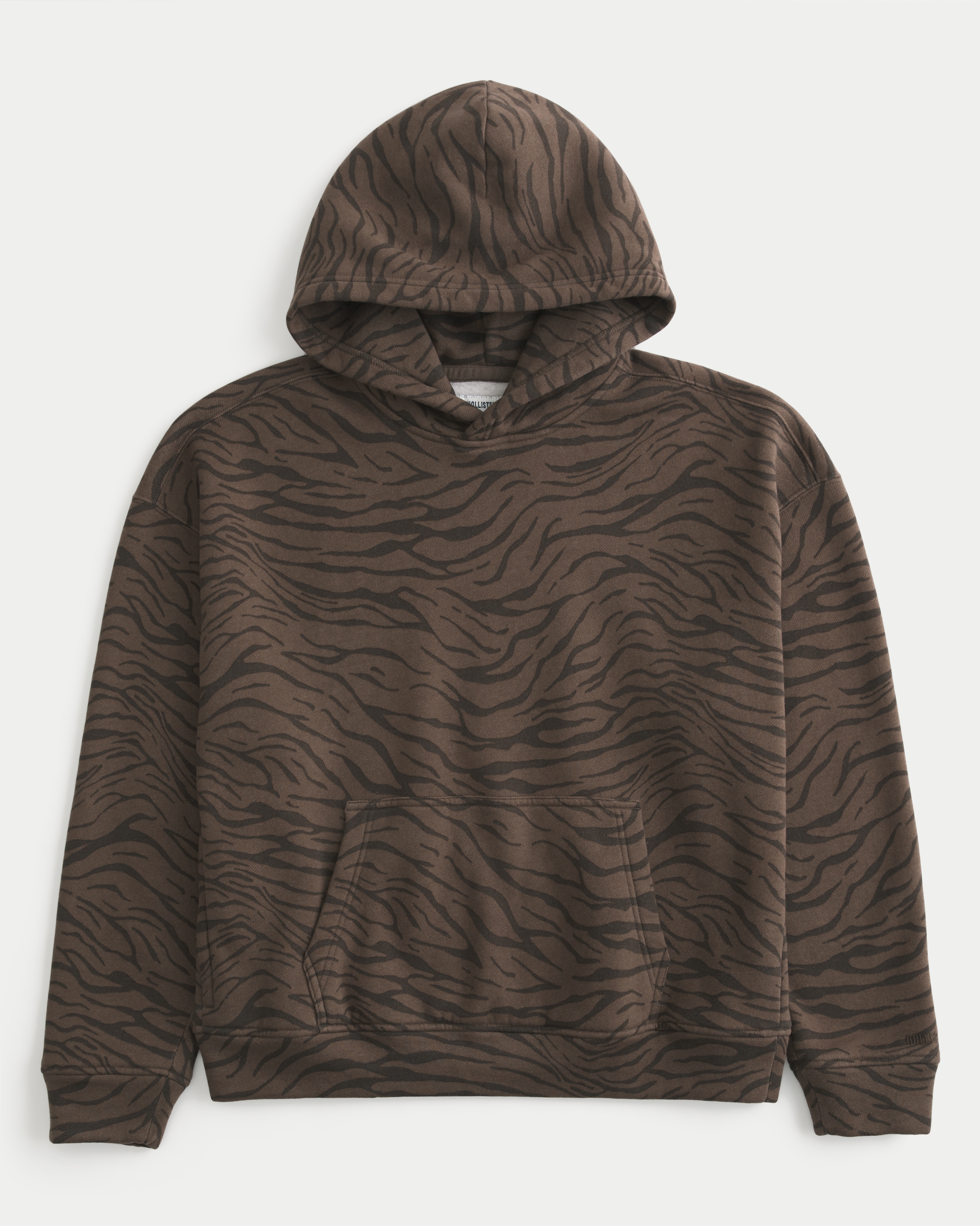 Boxy Zebra Print Hoodie