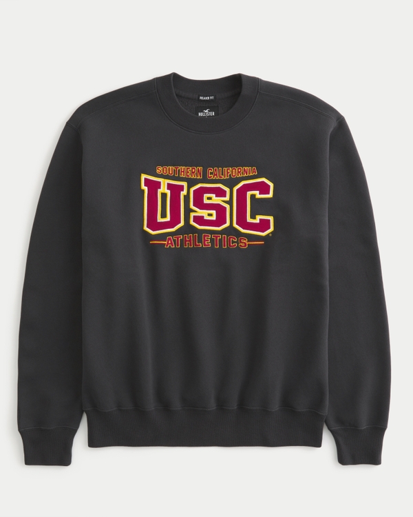 Relaxed USC Graphic Crew Sweatshirt, Black