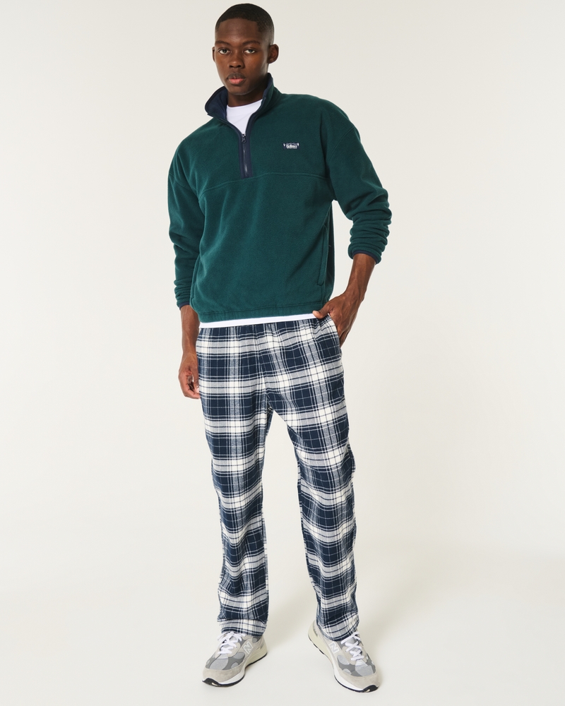 Boxy Thermal Fleece Quarter-Zip Sweatshirt