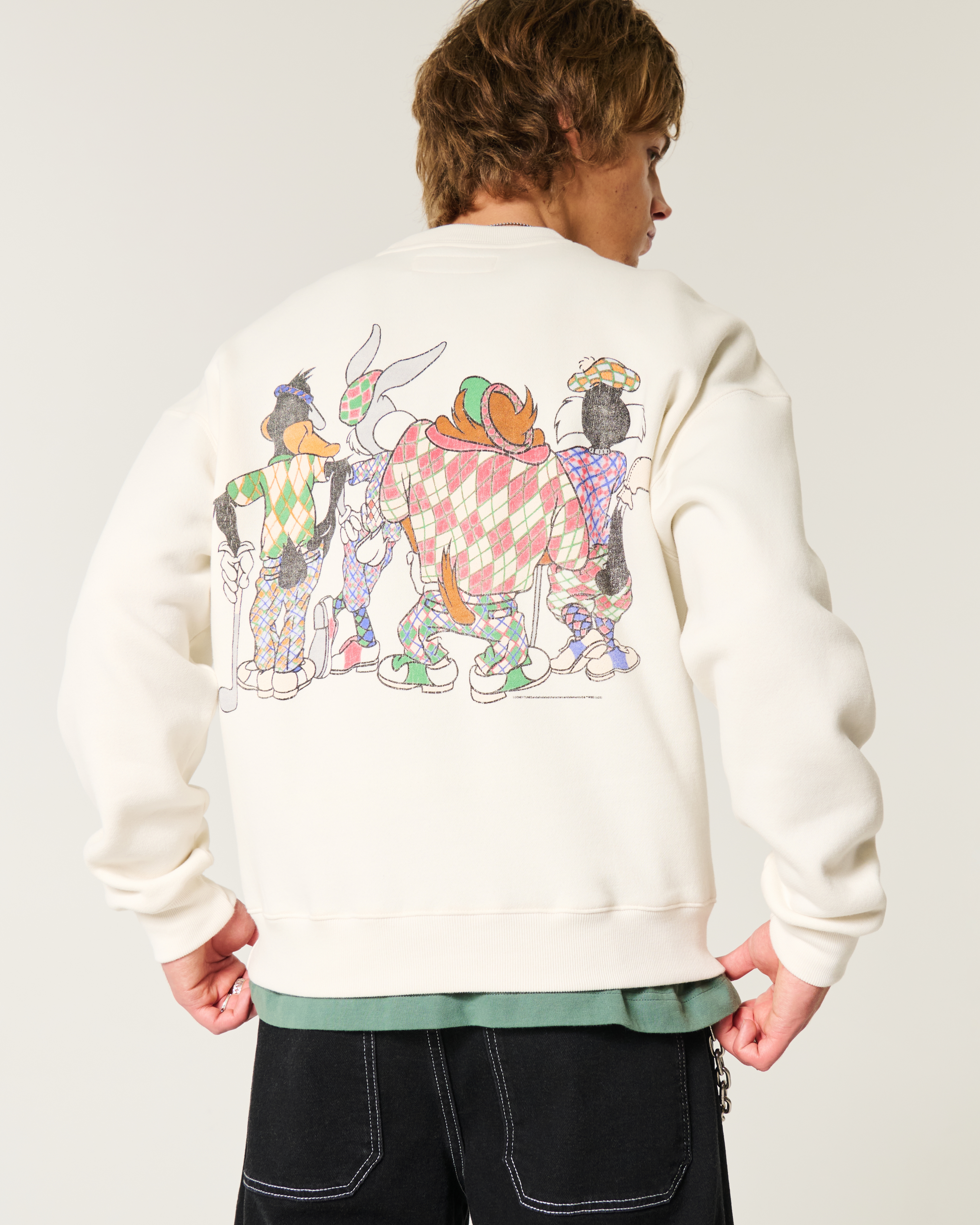 Boxy Looney Tunes Golf Graphic Crew Sweatshirt