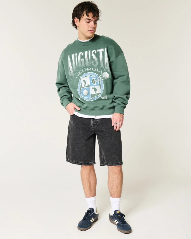 Boxy Augusta Golf Graphic Crew Sweatshirt