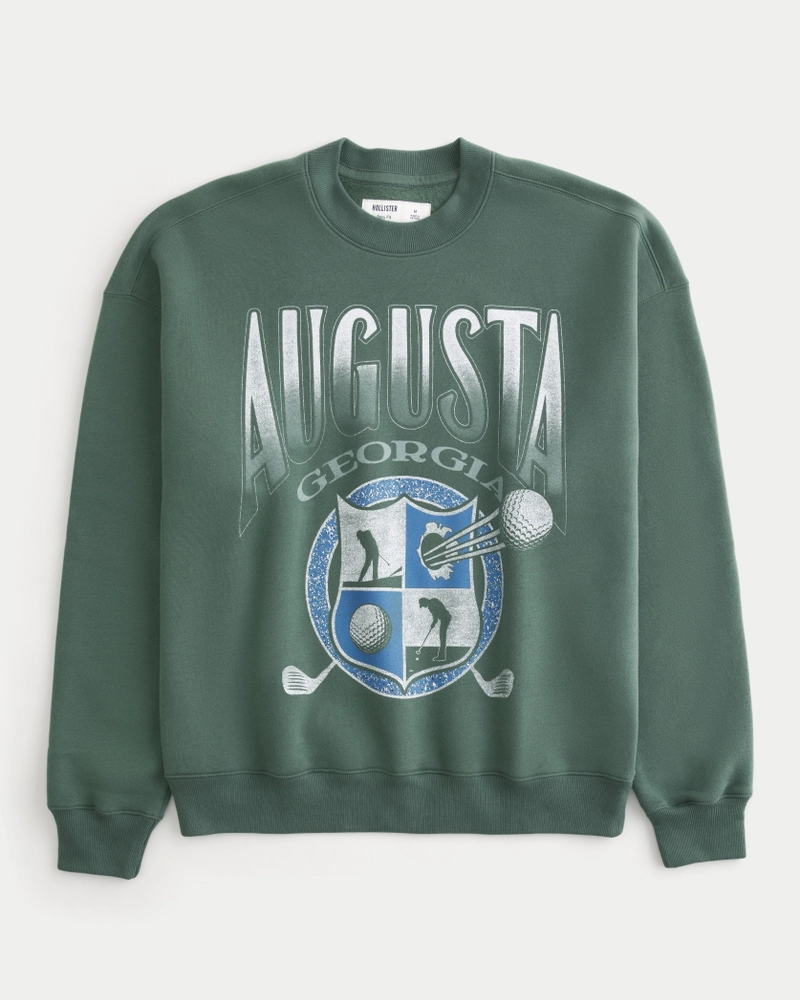 Boxy Augusta Golf Graphic Crew Sweatshirt