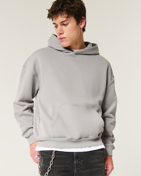 Boxy Washed Hoodie, Gray view 1