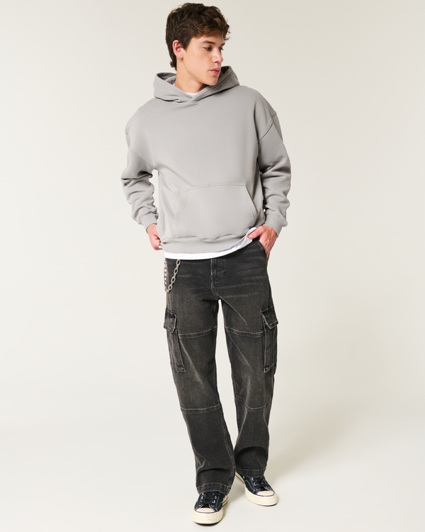 Boxy Washed Hoodie, Gray view 2