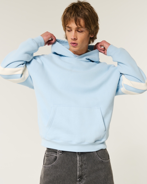 Boxy Hoodie, Light Blue view 1