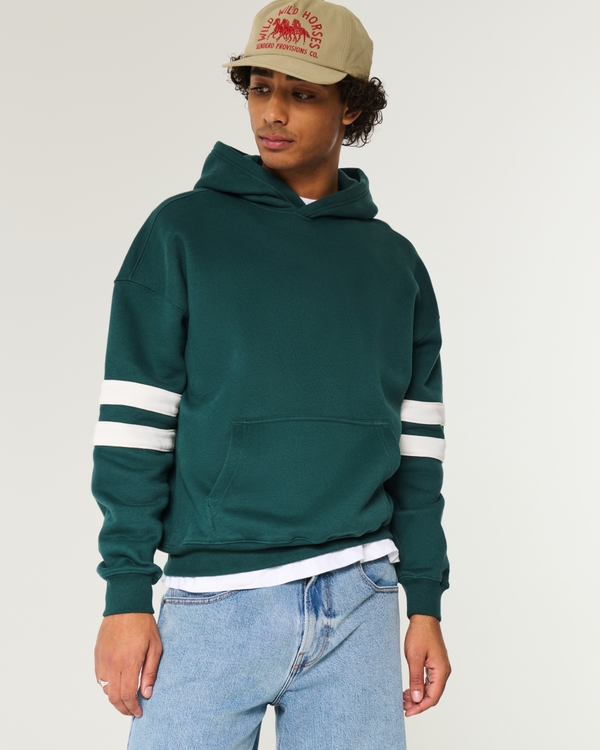 Boxy Hoodie, Dark Green view 1