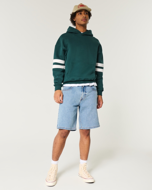 Boxy Hoodie, Dark Green view 2