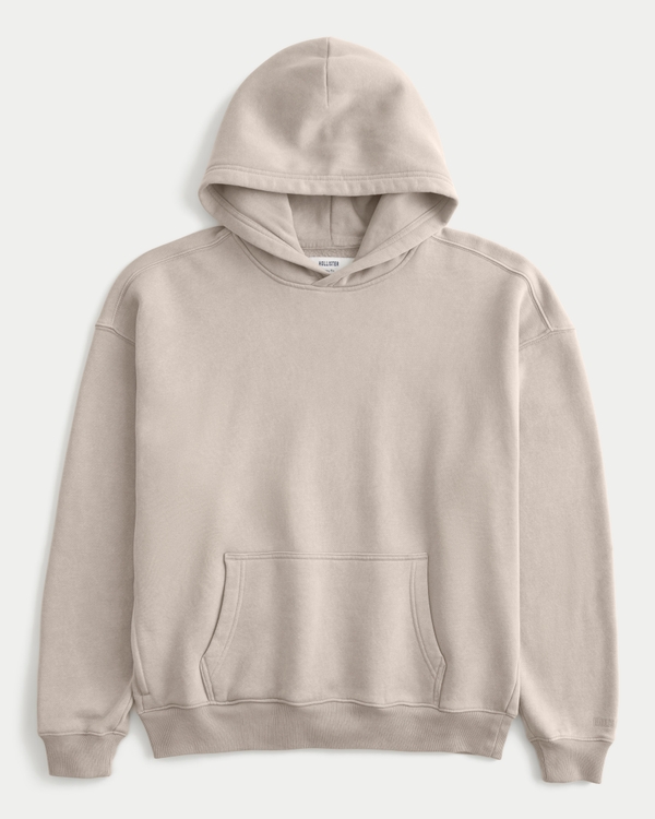 Boxy Hoodie mit Waschung, Hellbraun view 1