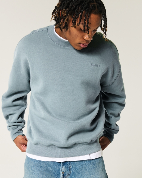 Boxy Logo Crew Sweatshirt, Slate view 1