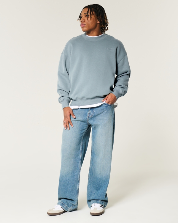 Boxy Logo Crew Sweatshirt, Slate view 2