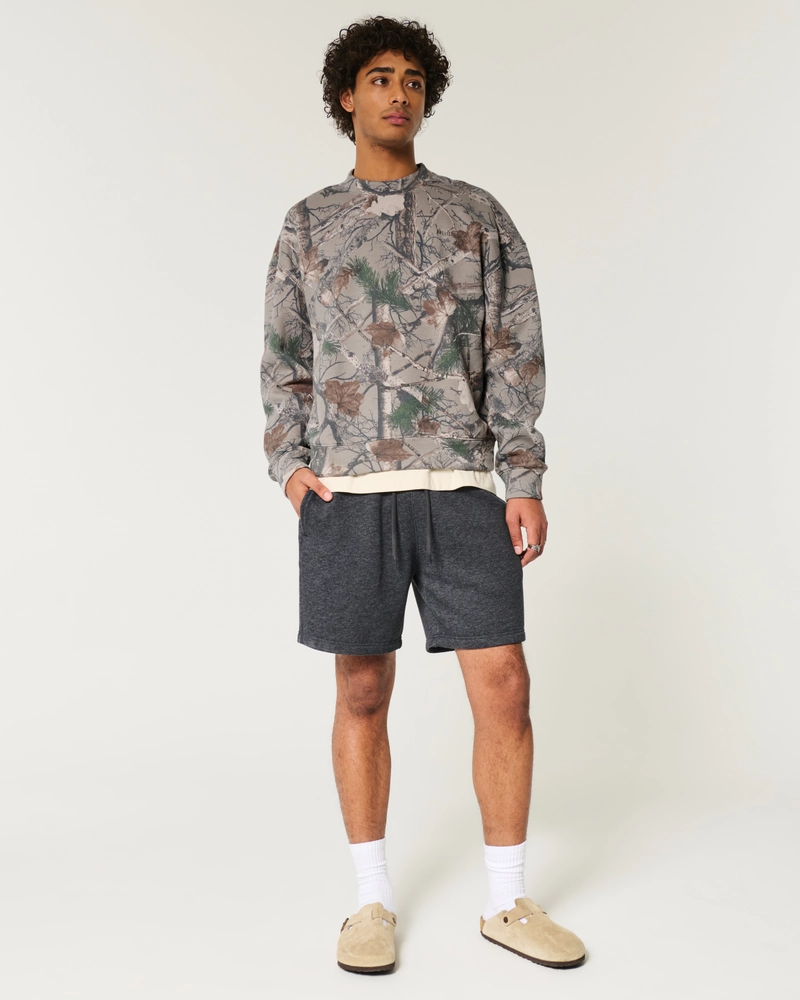 Boxy Camo Logo Crew Sweatshirt