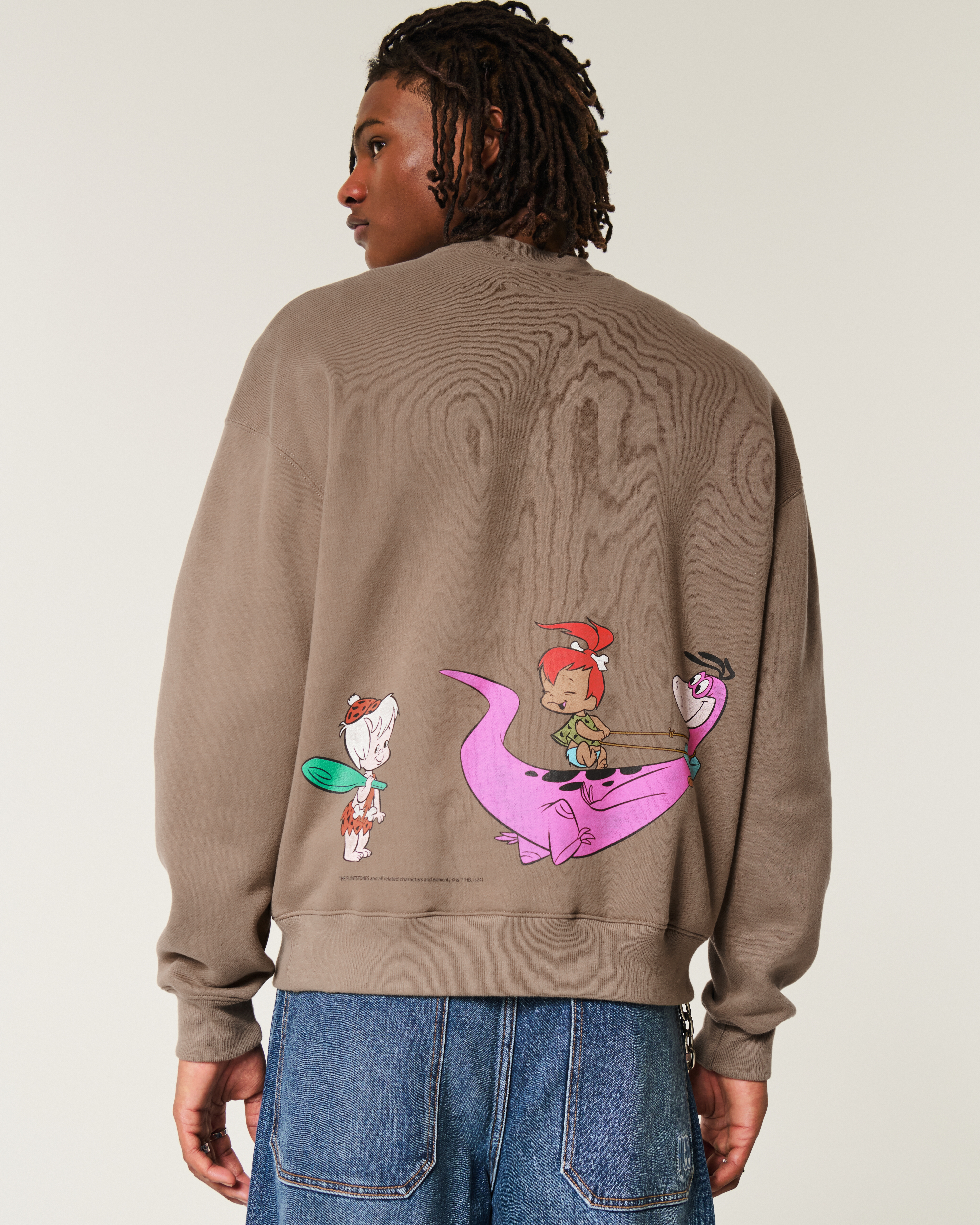 Boxy The Flintstones Graphic Crew Sweatshirt