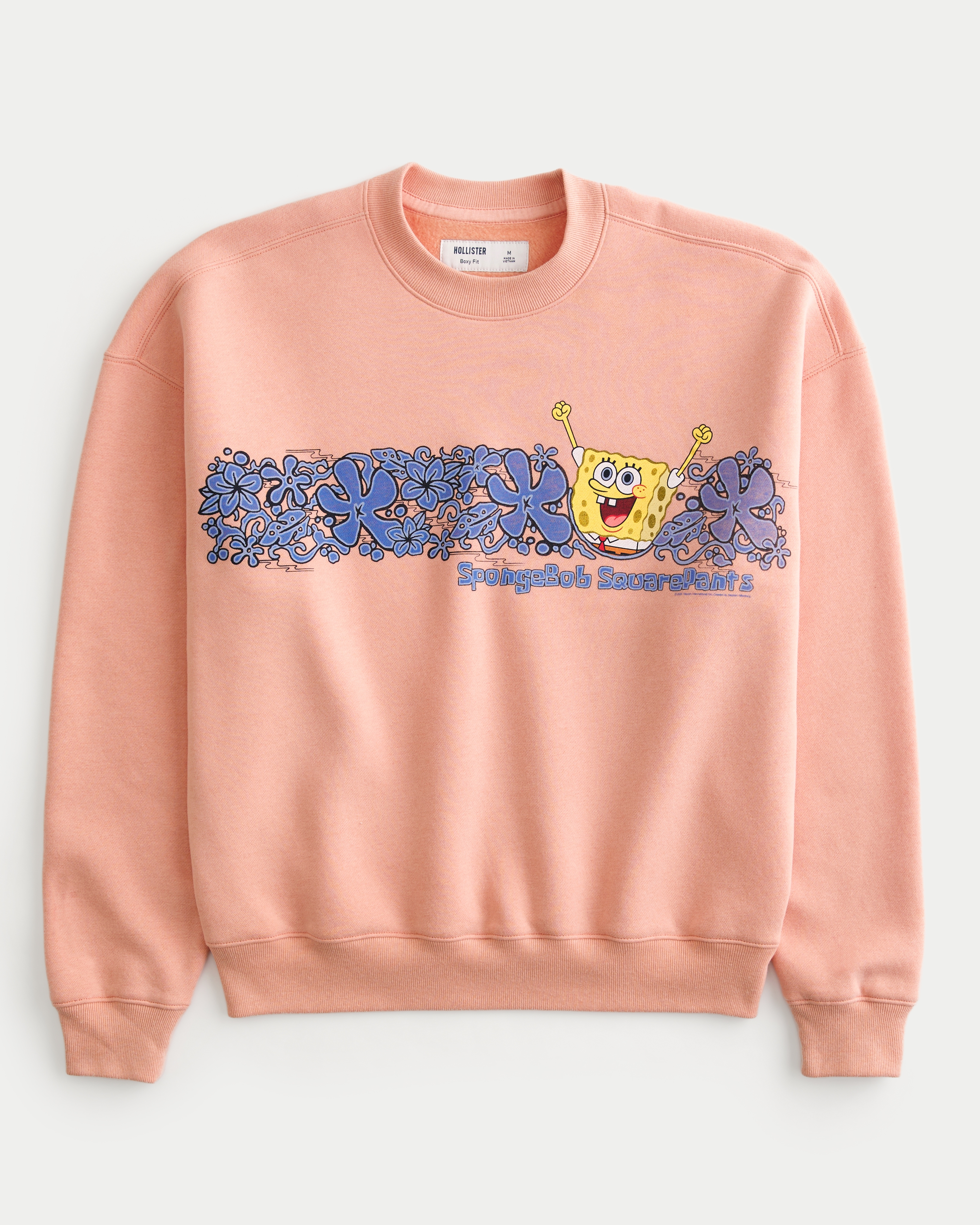 Boxy SpongeBob SquarePants Graphic Crew Sweatshirt