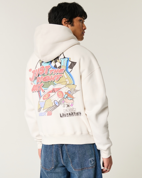 Boxy Dexter's Laboratory Graphic Hoodie, Cream view 1