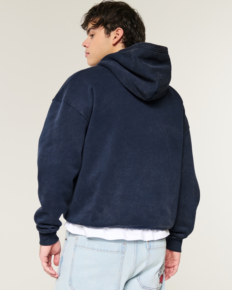 Box Logo Hollister Hoodie Navy Colorblock Logo Hoodie Hollister