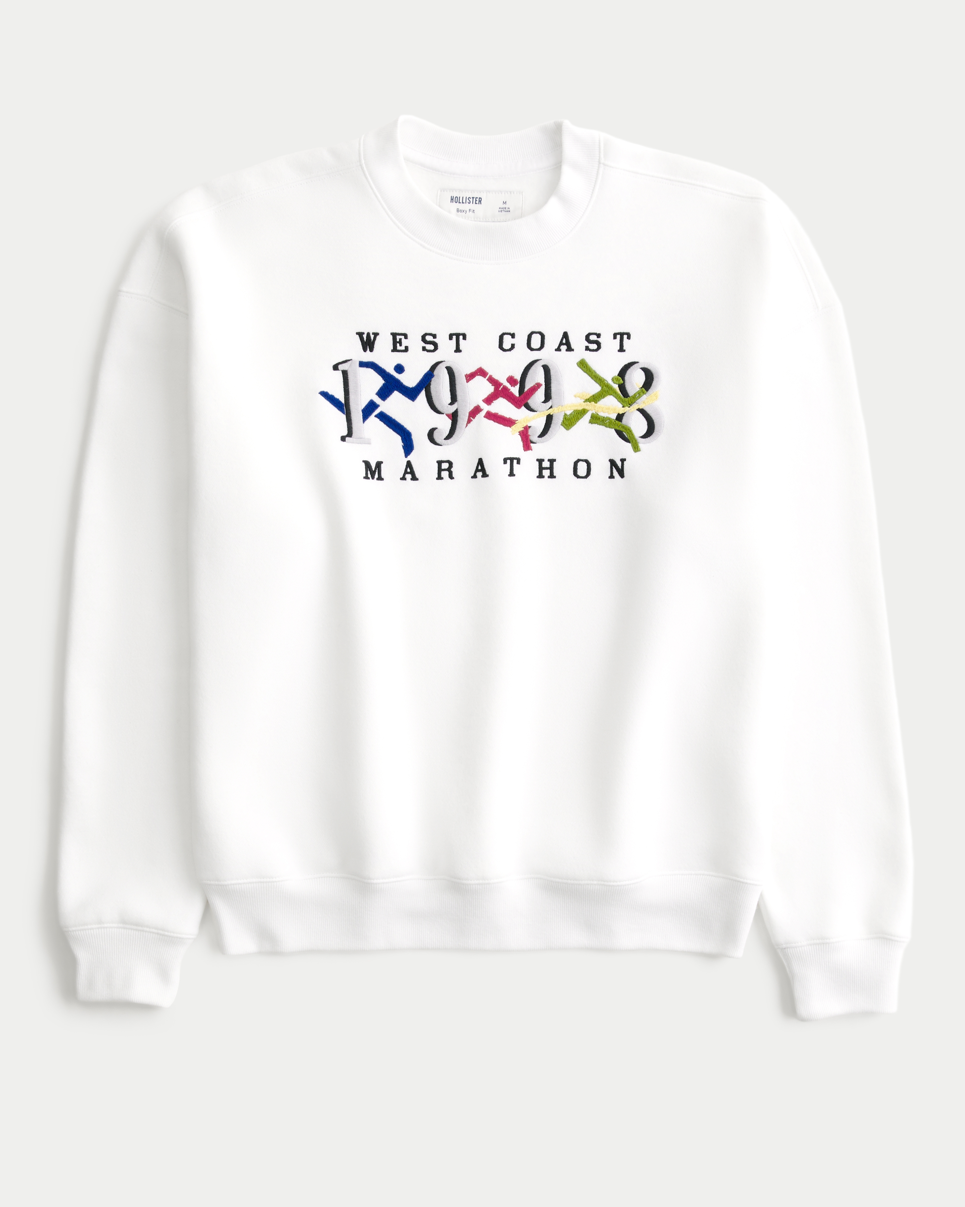 Boxy West Coast Marathon Graphic Crew Sweatshirt