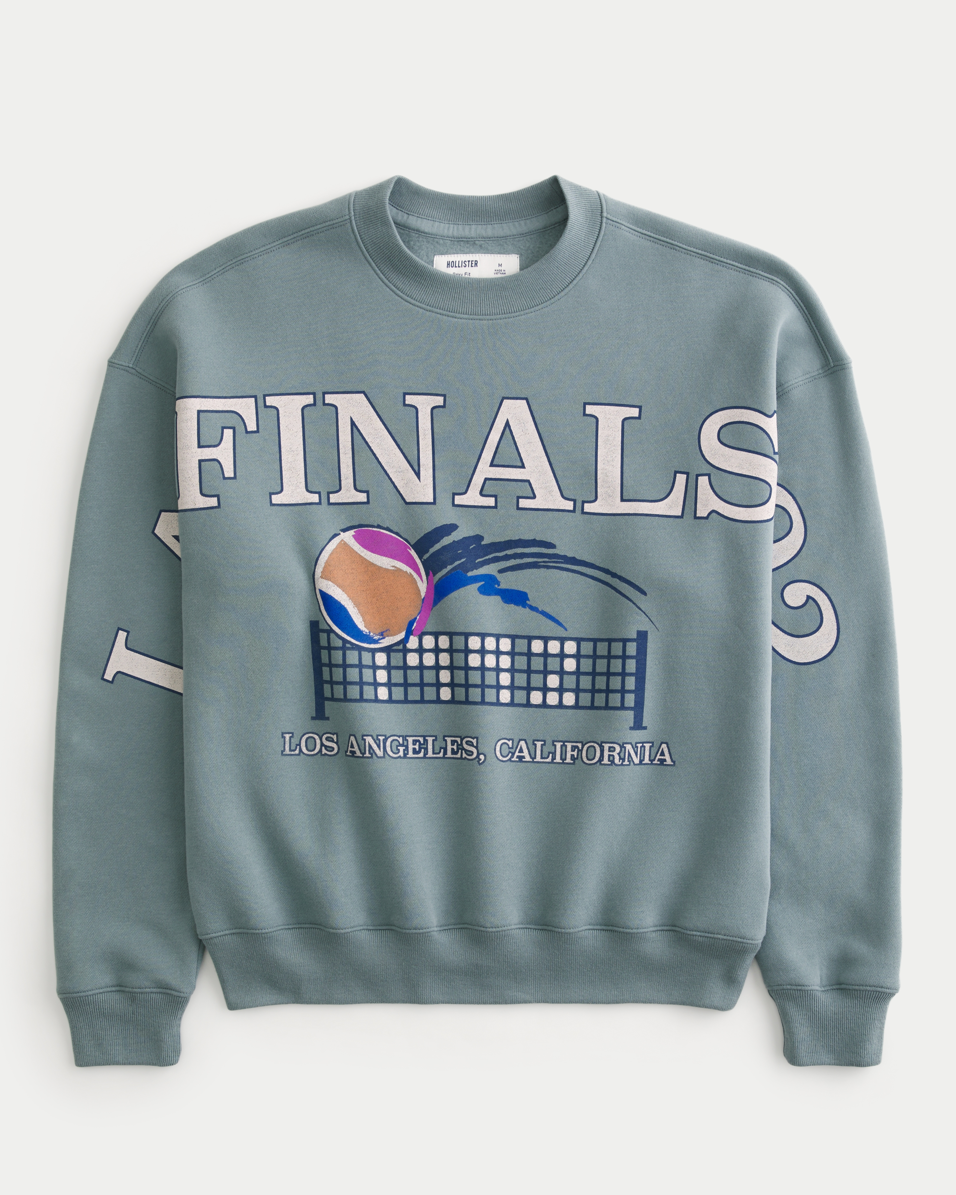 Boxy LA Finals Tennis Graphic Crew Sweatshirt