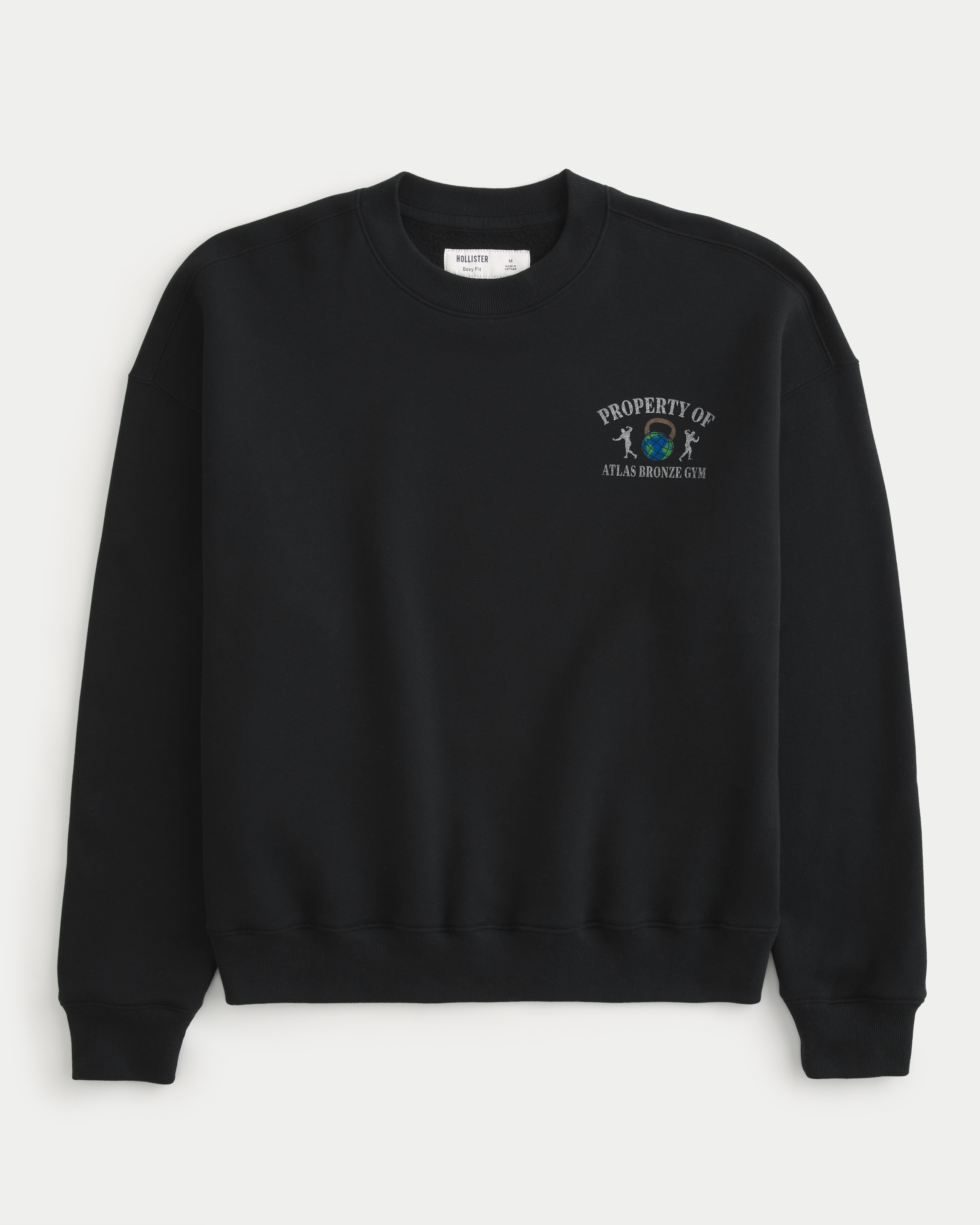 Boxy Atlas Bronze Gym Graphic Crew Sweatshirt