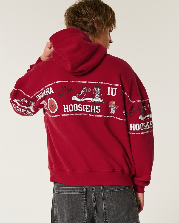Boxy Indiana University Hoosiers Graphic Hoodie