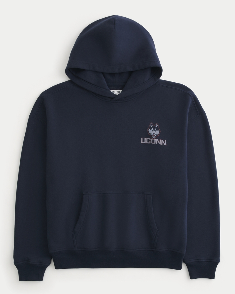 Boxy UConn Graphic Hoodie