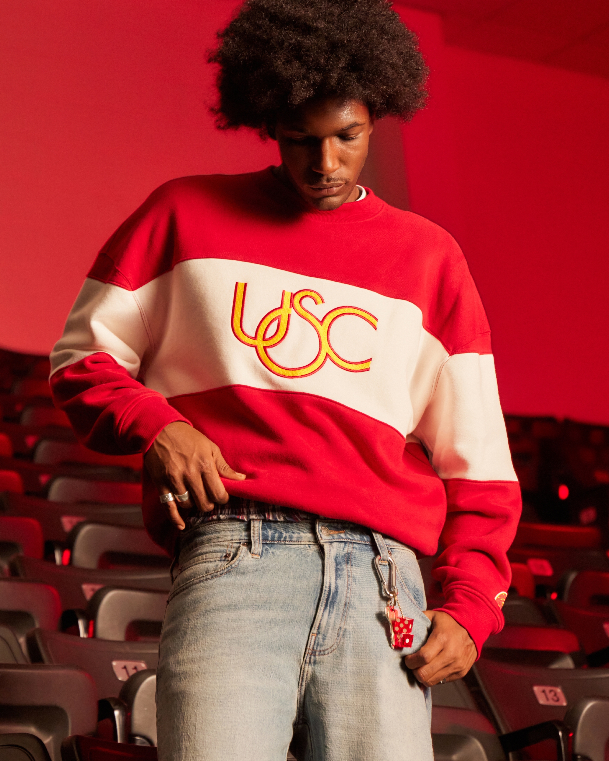 Boxy USC Graphic Crew Sweatshirt