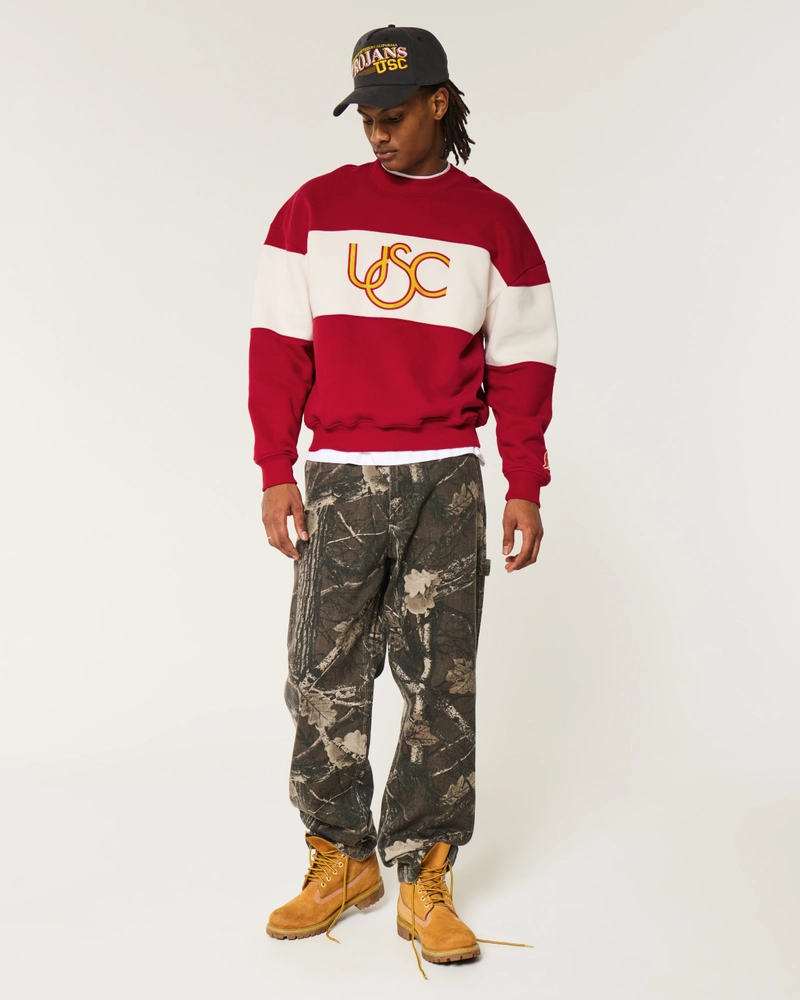 Boxy USC Graphic Crew Sweatshirt