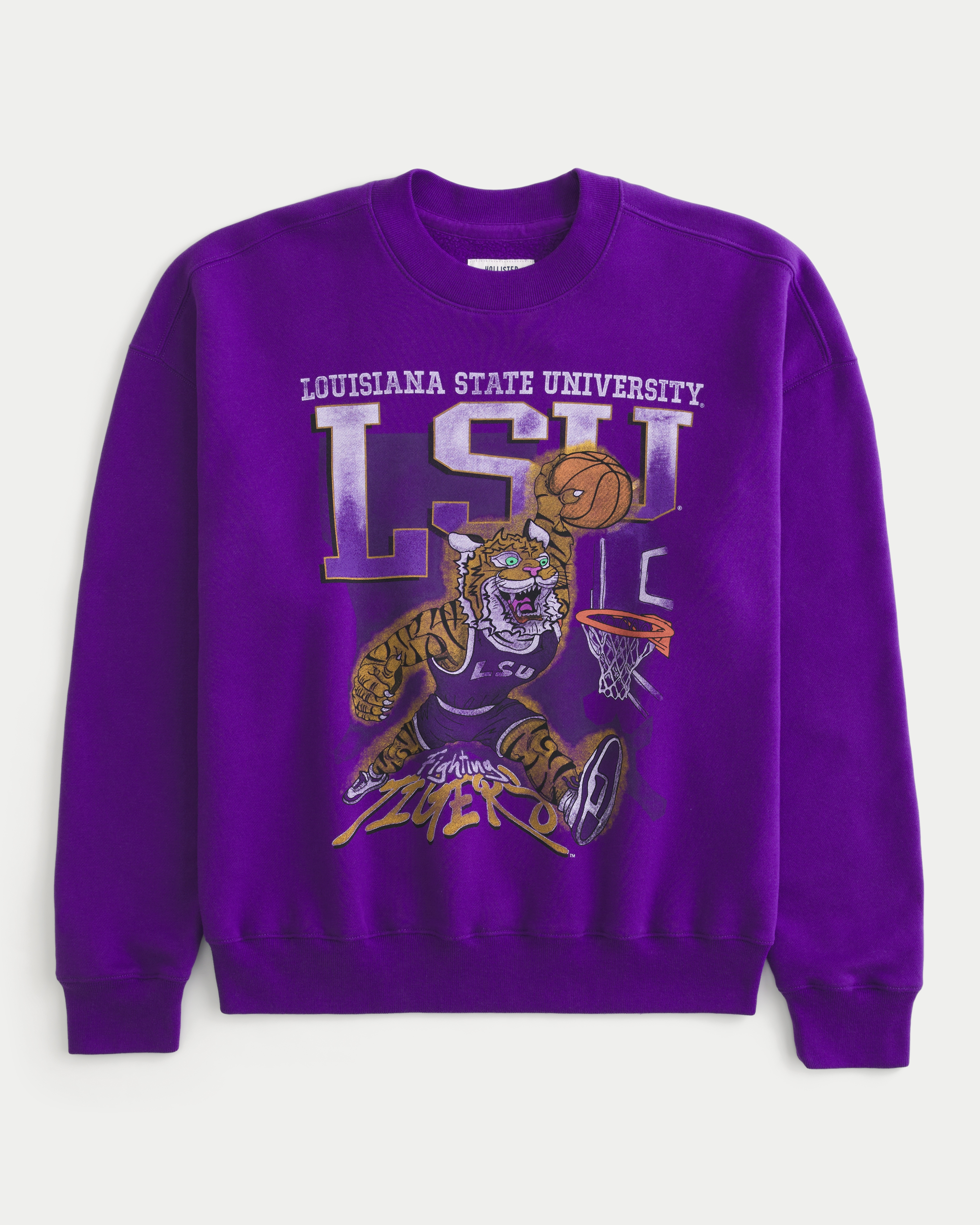 Boxy LSU Tigers Graphic Crew Sweatshirt