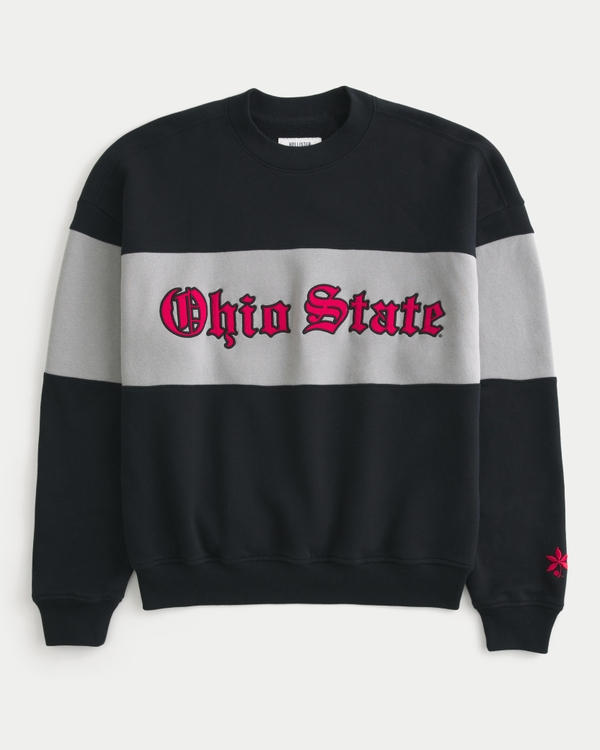 Boxy Ohio State Graphic Crew Sweatshirt, Black And Gray view 1