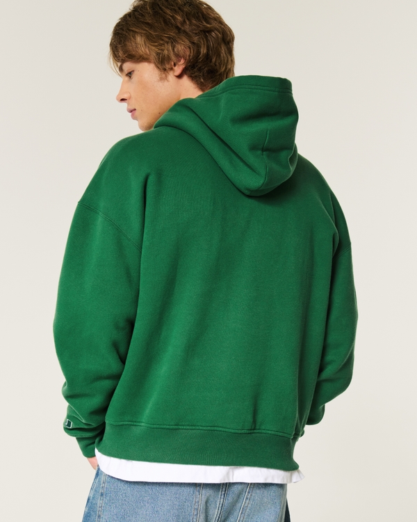 Boxy Miami Hurricanes Graphic Hoodie, Dark Green view 2