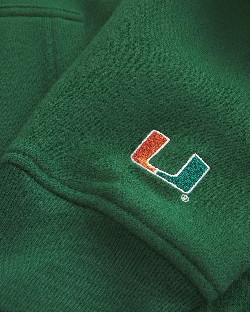 Boxy Miami Hurricanes Graphic Hoodie