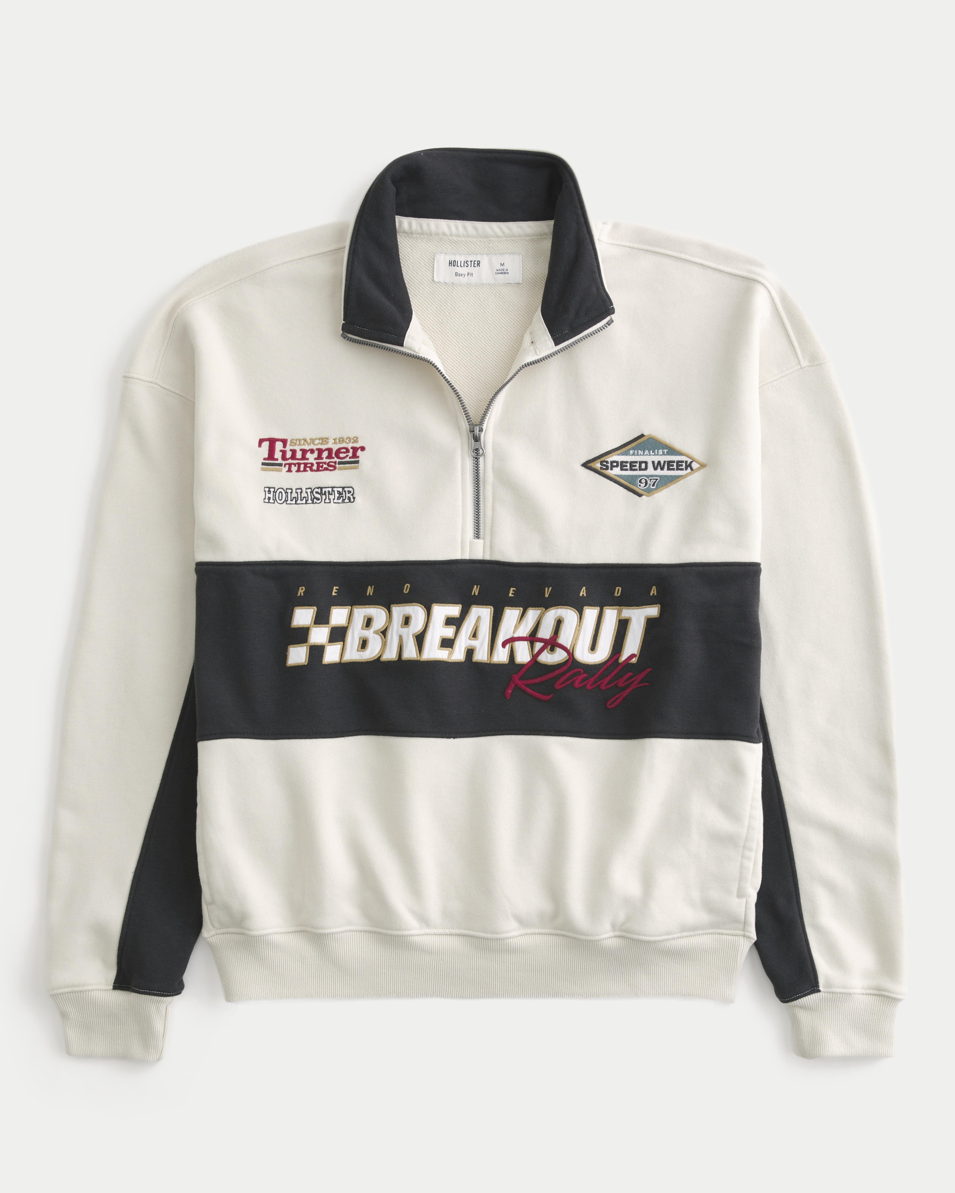 Men's Boxy Terry Racing Graphic Half-Zip Sweatshirt | Men's