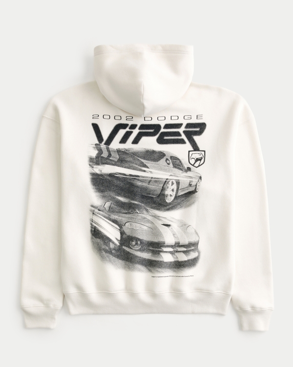 Boxy Dodge Viper Graphic Hoodie, Cream Dodge view 1