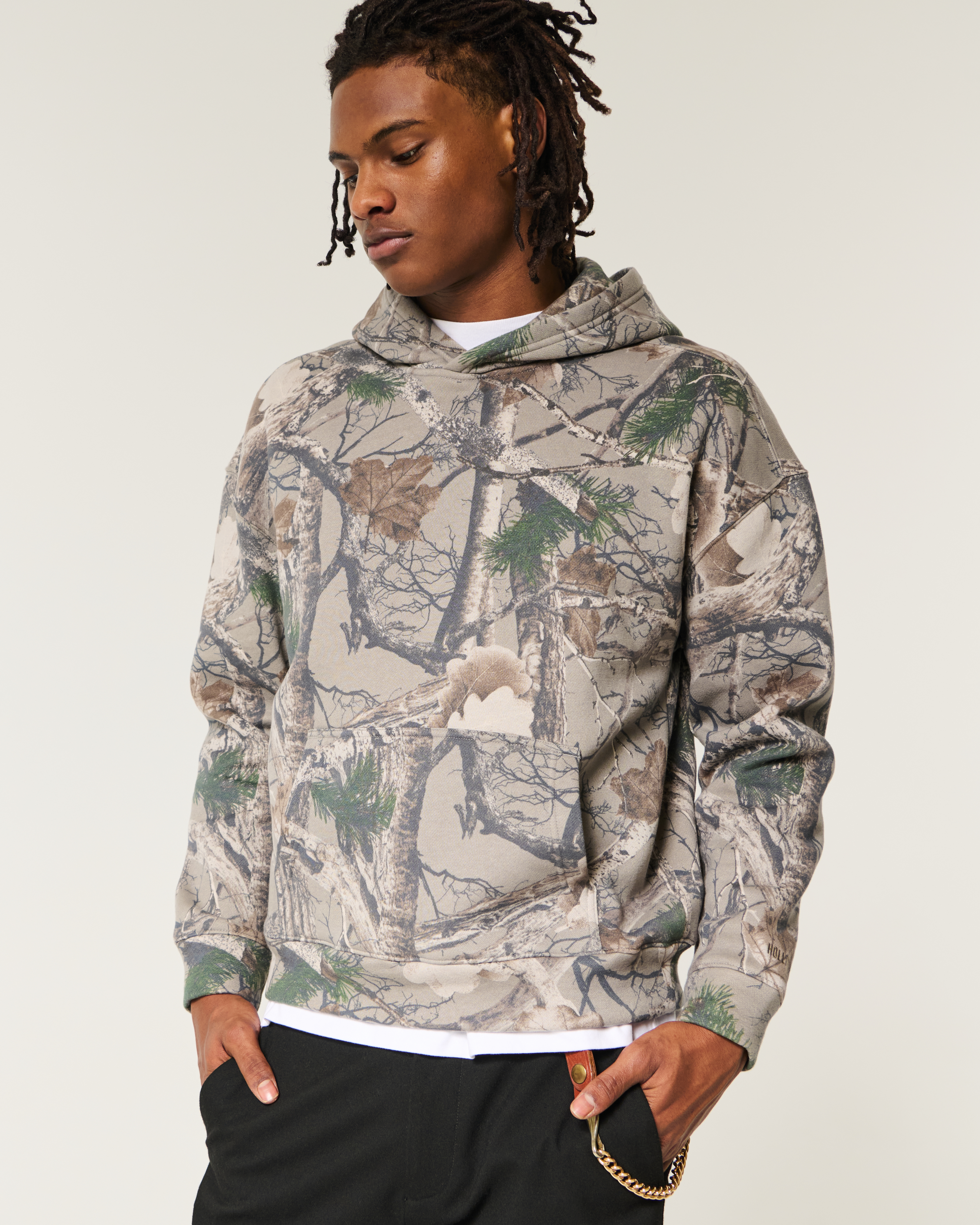 Men s Boxy Camo Hoodie Men s Tops HollisterCo